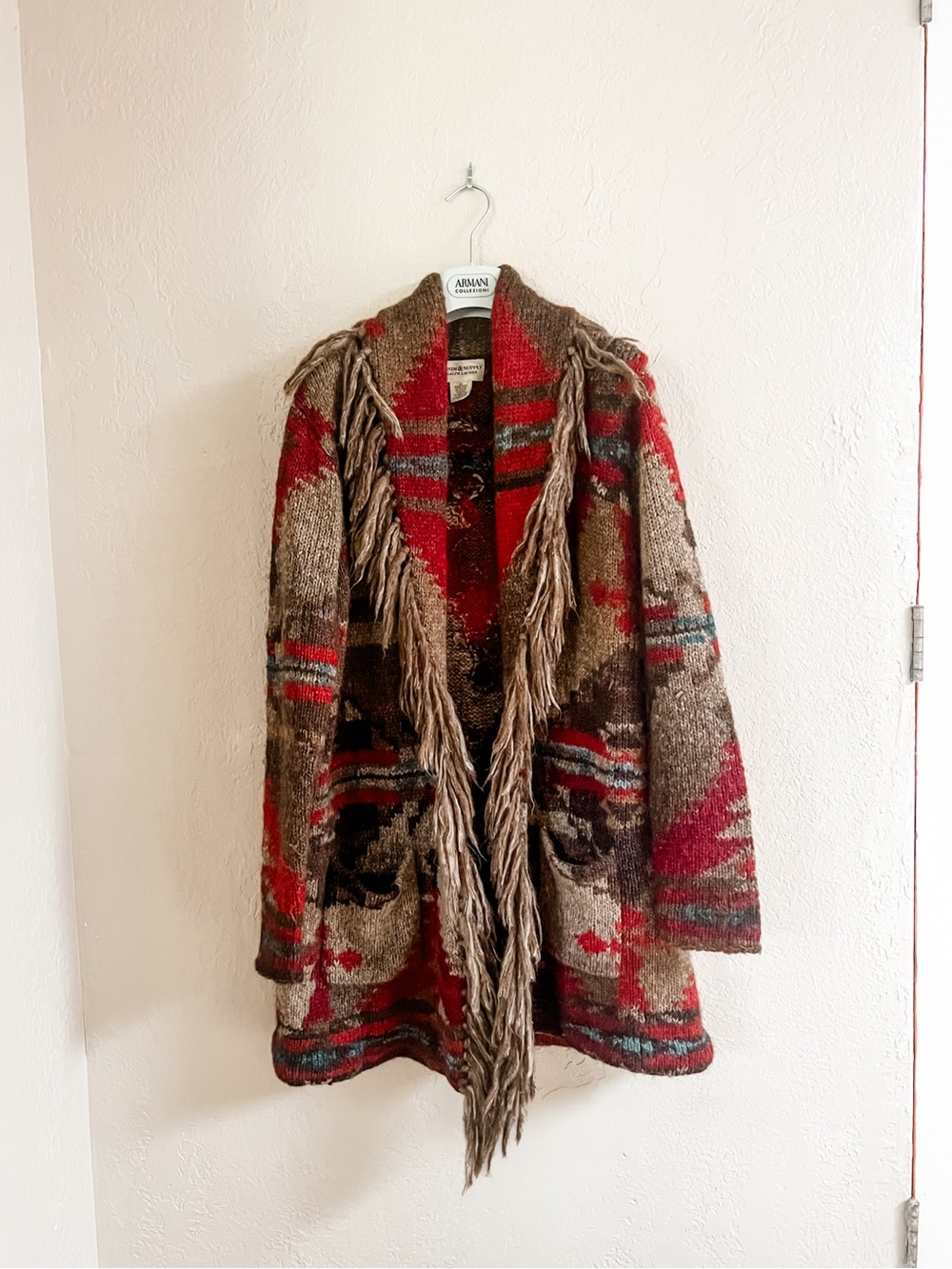 Denim & Supply by Ralph Lauren Southwestern Fringed Open Cardigan L